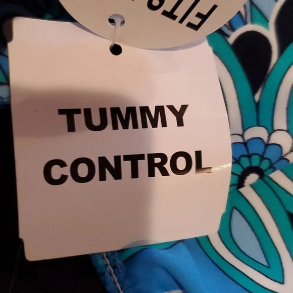 Swim Solutions Womens One piece Floral Tiered Tummy control Swimsuit Size 10 - Picture 9 of 11